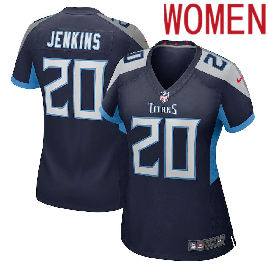 Women Tennessee Titans #20 Jackrabbit Jenkins Nike Navy Game NFL Jersey